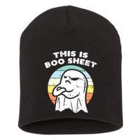 This Is Boo Sheet Ghost Retro Halloween Costume Short Acrylic Beanie