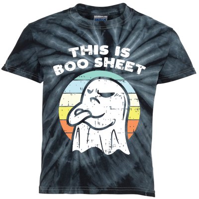 This Is Boo Sheet Ghost Retro Halloween Costume Kids Tie-Dye T-Shirt