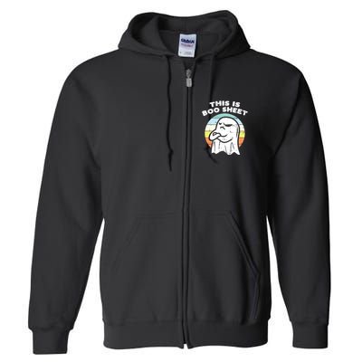 This Is Boo Sheet Ghost Retro Halloween Costume Full Zip Hoodie