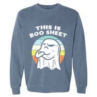 This Is Boo Sheet Ghost Retro Halloween Costume Garment-Dyed Sweatshirt