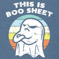 This Is Boo Sheet Ghost Retro Halloween Costume Garment-Dyed Sweatshirt