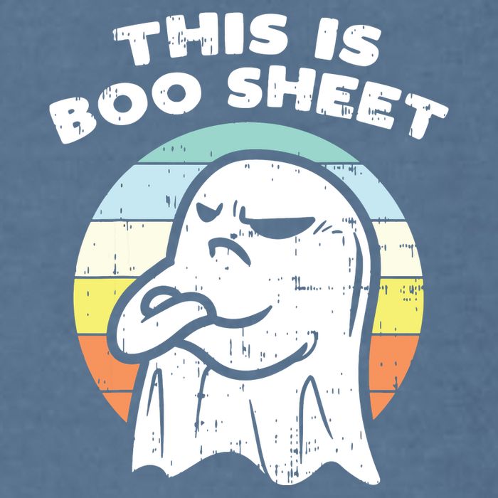 This Is Boo Sheet Ghost Retro Halloween Costume Garment-Dyed Sweatshirt