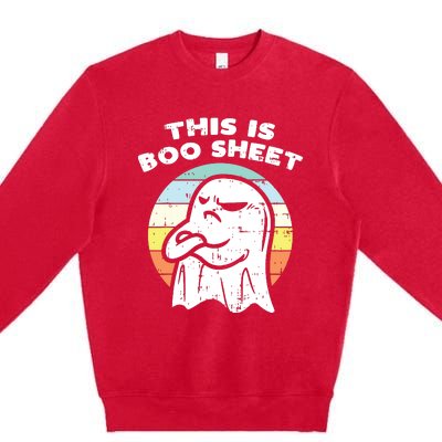 This Is Boo Sheet Ghost Retro Halloween Costume Premium Crewneck Sweatshirt