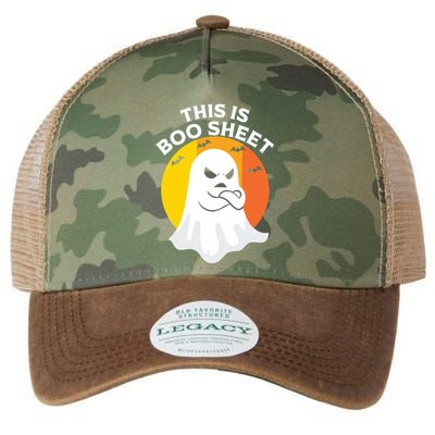 This Is Boo Sheet Ghost Retro Halloween Costume Legacy Tie Dye Trucker Hat