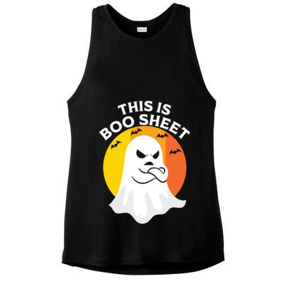 This Is Boo Sheet Ghost Retro Halloween Costume Ladies PosiCharge Tri-Blend Wicking Tank