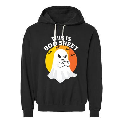 This Is Boo Sheet Ghost Retro Halloween Costume Garment-Dyed Fleece Hoodie
