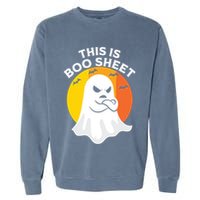This Is Boo Sheet Ghost Retro Halloween Costume Garment-Dyed Sweatshirt