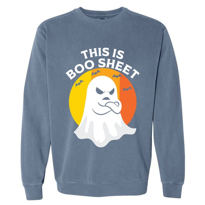 This Is Boo Sheet Ghost Retro Halloween Costume Garment-Dyed Sweatshirt