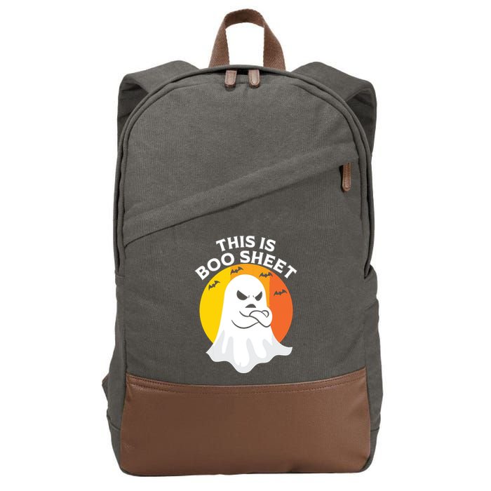 This Is Boo Sheet Ghost Retro Halloween Costume Cotton Canvas Backpack