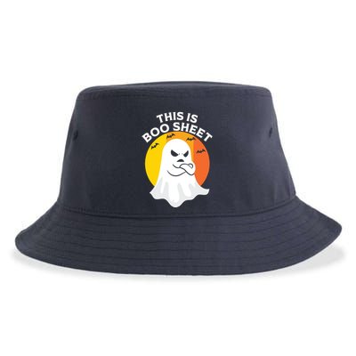 This Is Boo Sheet Ghost Retro Halloween Costume Sustainable Bucket Hat