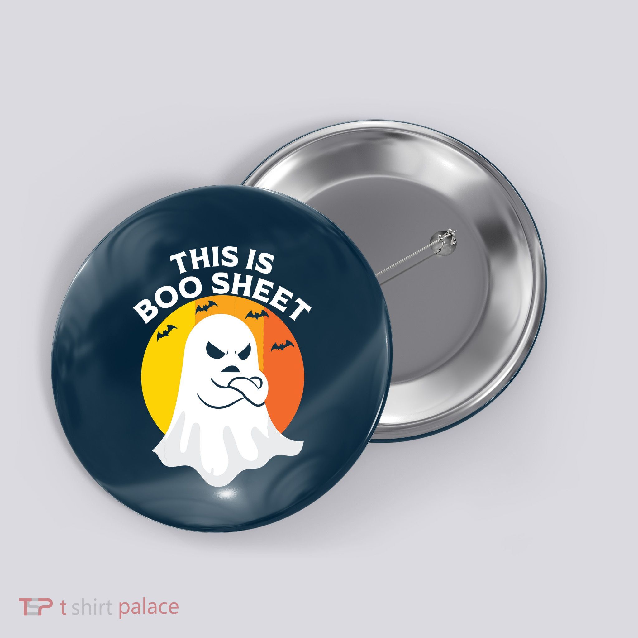 This Is Boo Sheet Ghost Retro Halloween Costume Button