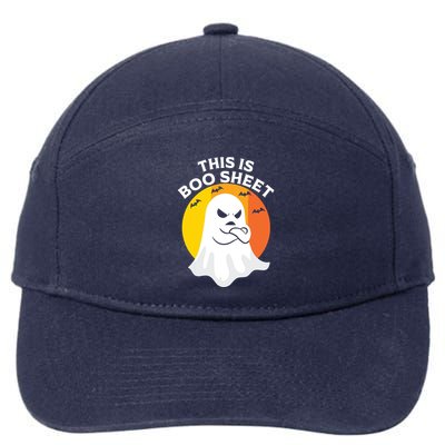 This Is Boo Sheet Ghost Retro Halloween Costume 7-Panel Snapback Hat