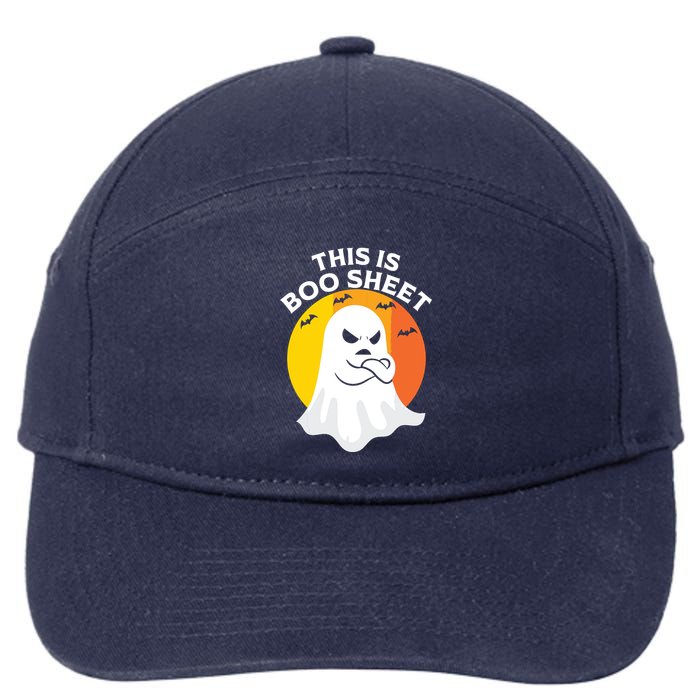 This Is Boo Sheet Ghost Retro Halloween Costume 7-Panel Snapback Hat