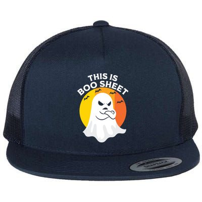 This Is Boo Sheet Ghost Retro Halloween Costume Flatbill Hat