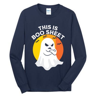 This Is Boo Sheet Ghost Retro Halloween Costume Tall Long Sleeve T-Shirt