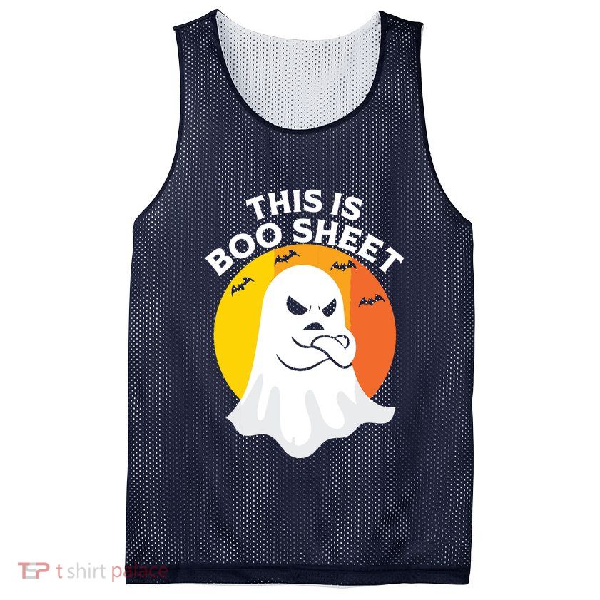 This Is Boo Sheet Ghost Retro Halloween Costume Mesh Reversible Basketball Jersey Tank