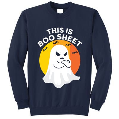 This Is Boo Sheet Ghost Retro Halloween Costume Tall Sweatshirt