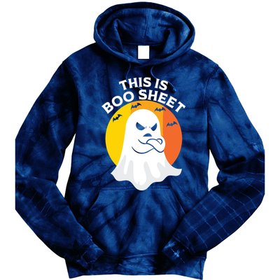 This Is Boo Sheet Ghost Retro Halloween Costume Tie Dye Hoodie