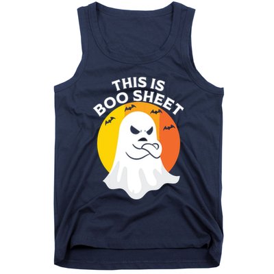 This Is Boo Sheet Ghost Retro Halloween Costume Tank Top
