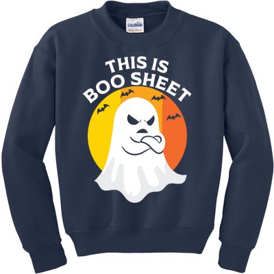 This Is Boo Sheet Ghost Retro Halloween Costume Kids Sweatshirt