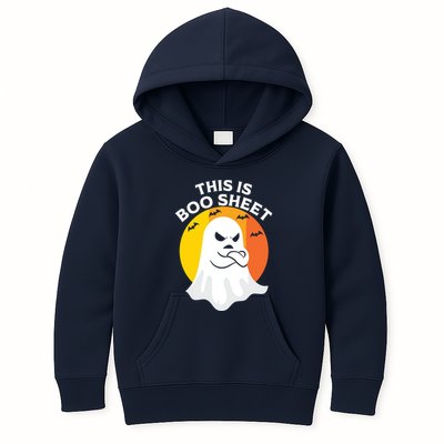 This Is Boo Sheet Ghost Retro Halloween Costume Kids Hoodie