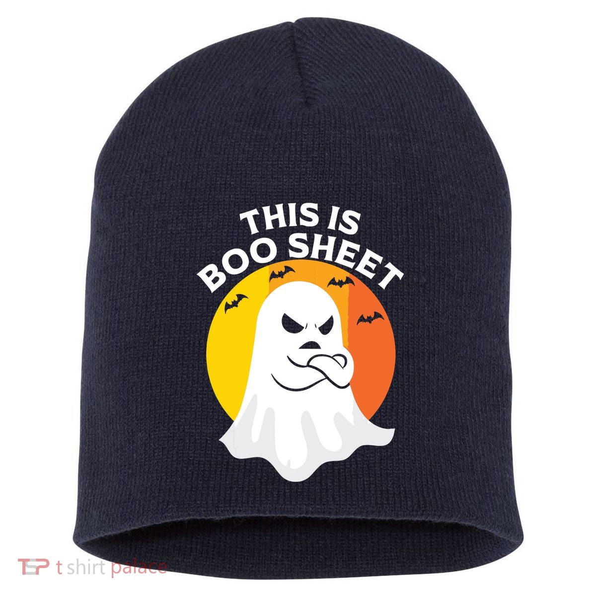 This Is Boo Sheet Ghost Retro Halloween Costume Short Acrylic Beanie