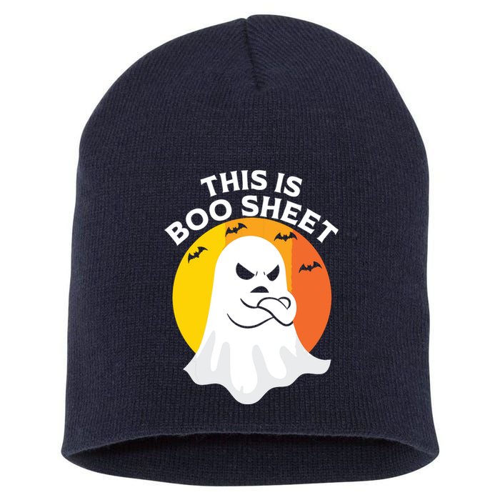 This Is Boo Sheet Ghost Retro Halloween Costume Short Acrylic Beanie