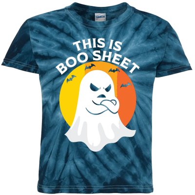 This Is Boo Sheet Ghost Retro Halloween Costume Kids Tie-Dye T-Shirt