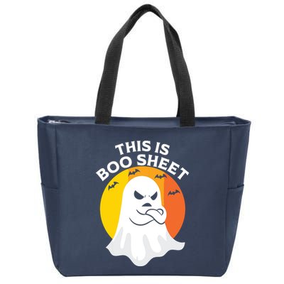 This Is Boo Sheet Ghost Retro Halloween Costume Zip Tote Bag