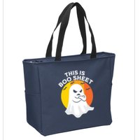This Is Boo Sheet Ghost Retro Halloween Costume Zip Tote Bag