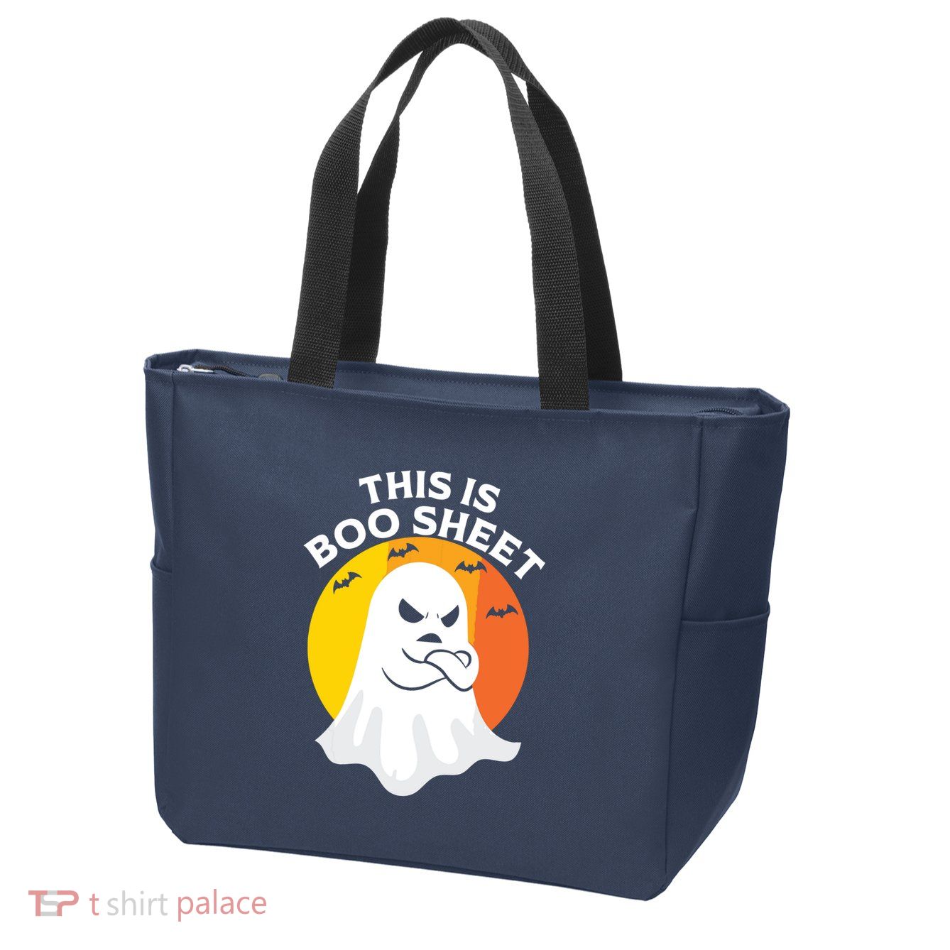 This Is Boo Sheet Ghost Retro Halloween Costume Zip Tote Bag