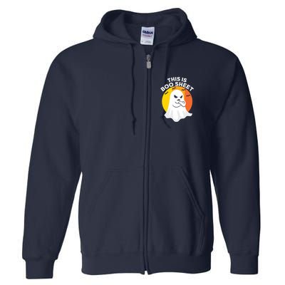 This Is Boo Sheet Ghost Retro Halloween Costume Full Zip Hoodie