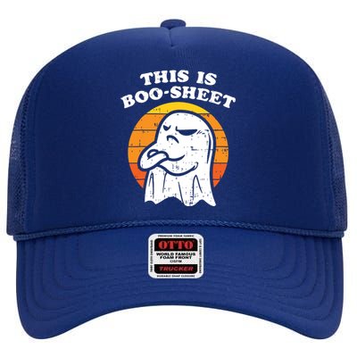 This Is Boosheet Ghost Halloween High Crown Mesh Back Trucker Hat