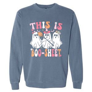 This Is Boosheet Halloween Ghost Costume Retro Groovy Garment-Dyed Sweatshirt