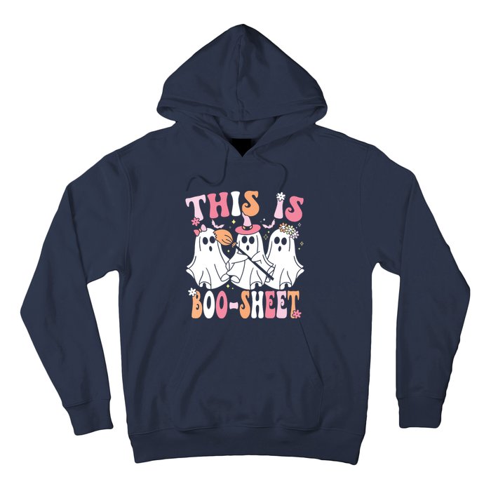 This Is Boosheet Halloween Ghost Costume Retro Groovy Hoodie