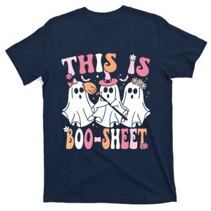 This Is Boosheet Halloween Ghost Costume Retro Groovy T-Shirt