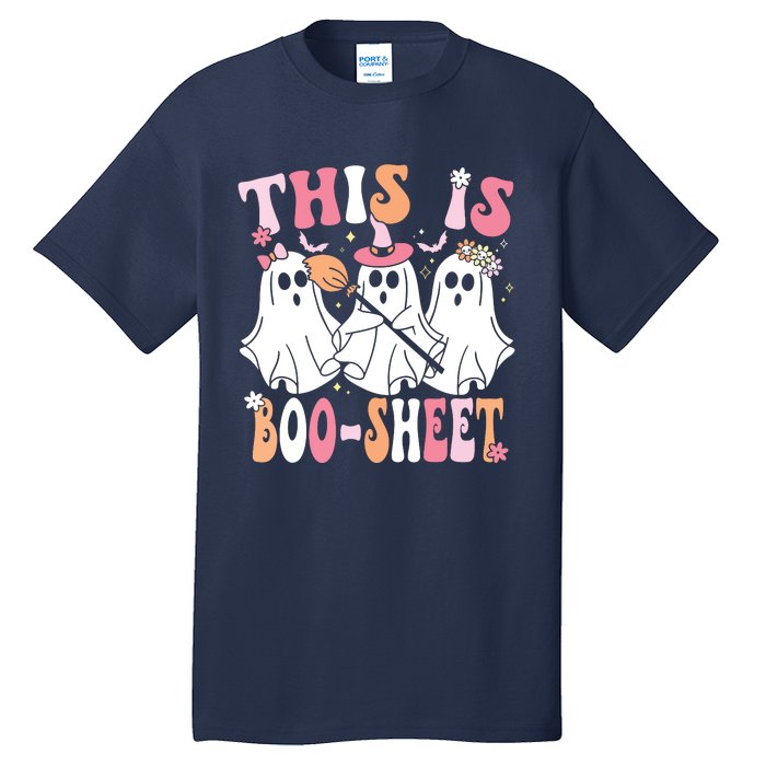 This Is Boosheet Halloween Ghost Costume Retro Groovy Tall T-Shirt