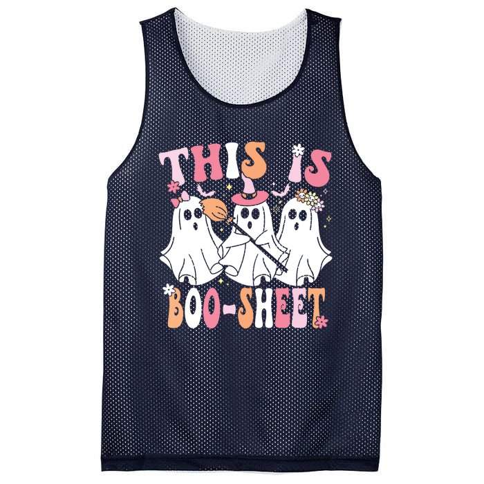 This Is Boosheet Halloween Ghost Costume Retro Groovy Mesh Reversible Basketball Jersey Tank