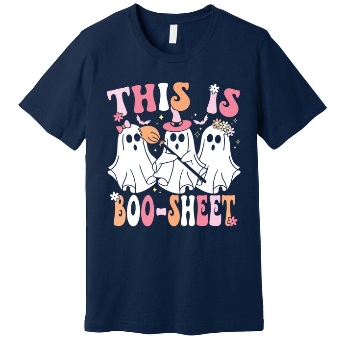 This Is Boosheet Halloween Ghost Costume Retro Groovy Premium T-Shirt