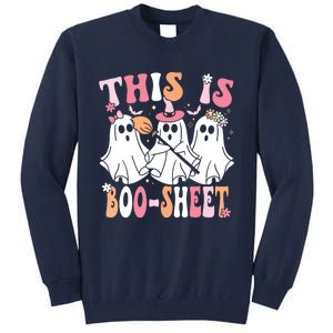 This Is Boosheet Halloween Ghost Costume Retro Groovy Tall Sweatshirt