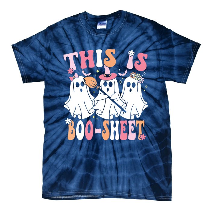 This Is Boosheet Halloween Ghost Costume Retro Groovy Tie-Dye T-Shirt