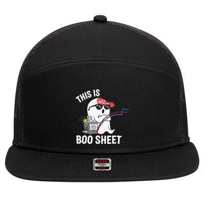 This Is Boo Sheet Election Day Ghost Of Trump Voter 7 Panel Mesh Trucker Snapback Hat