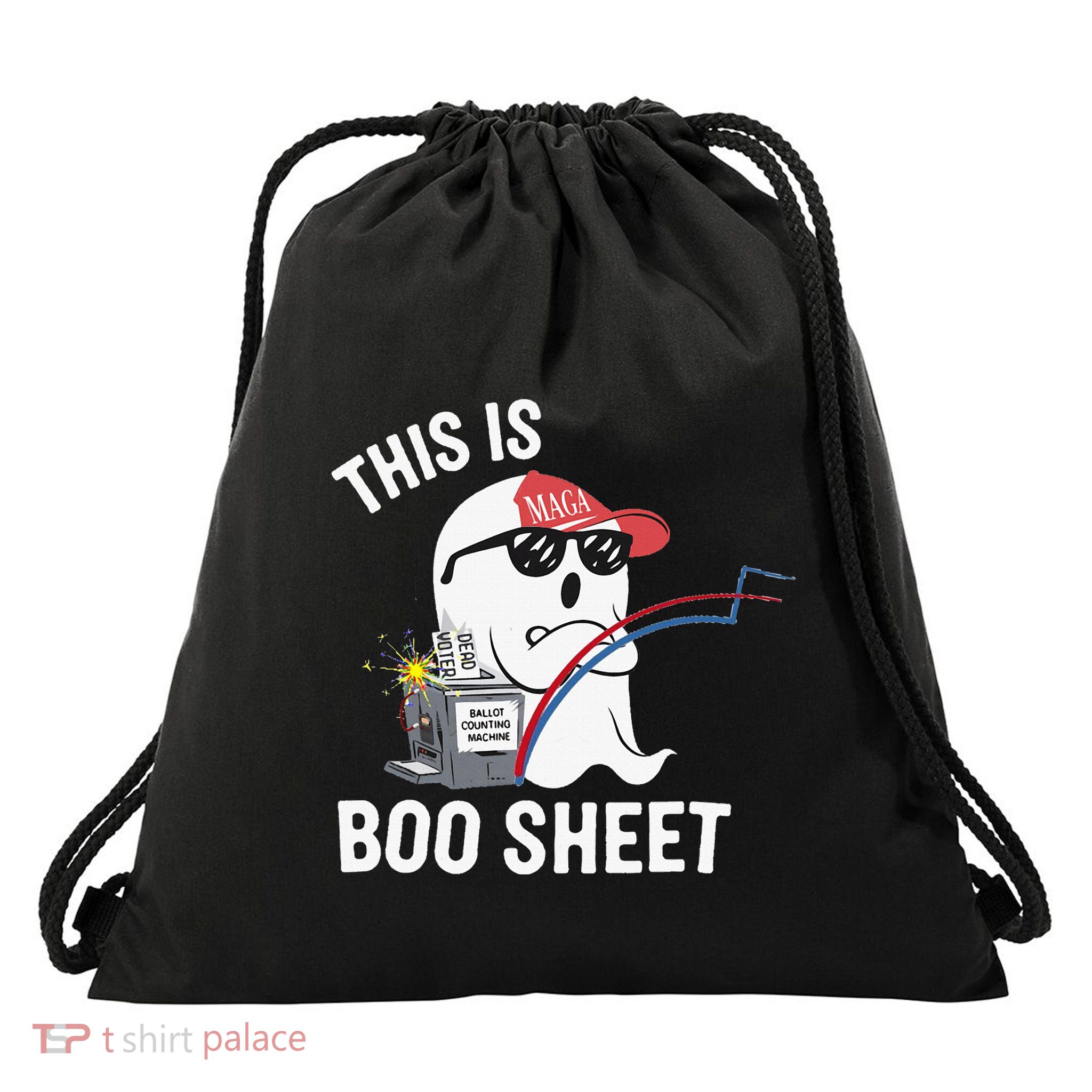 This Is Boo Sheet Election Day Ghost Of Trump Voter Drawstring Bag