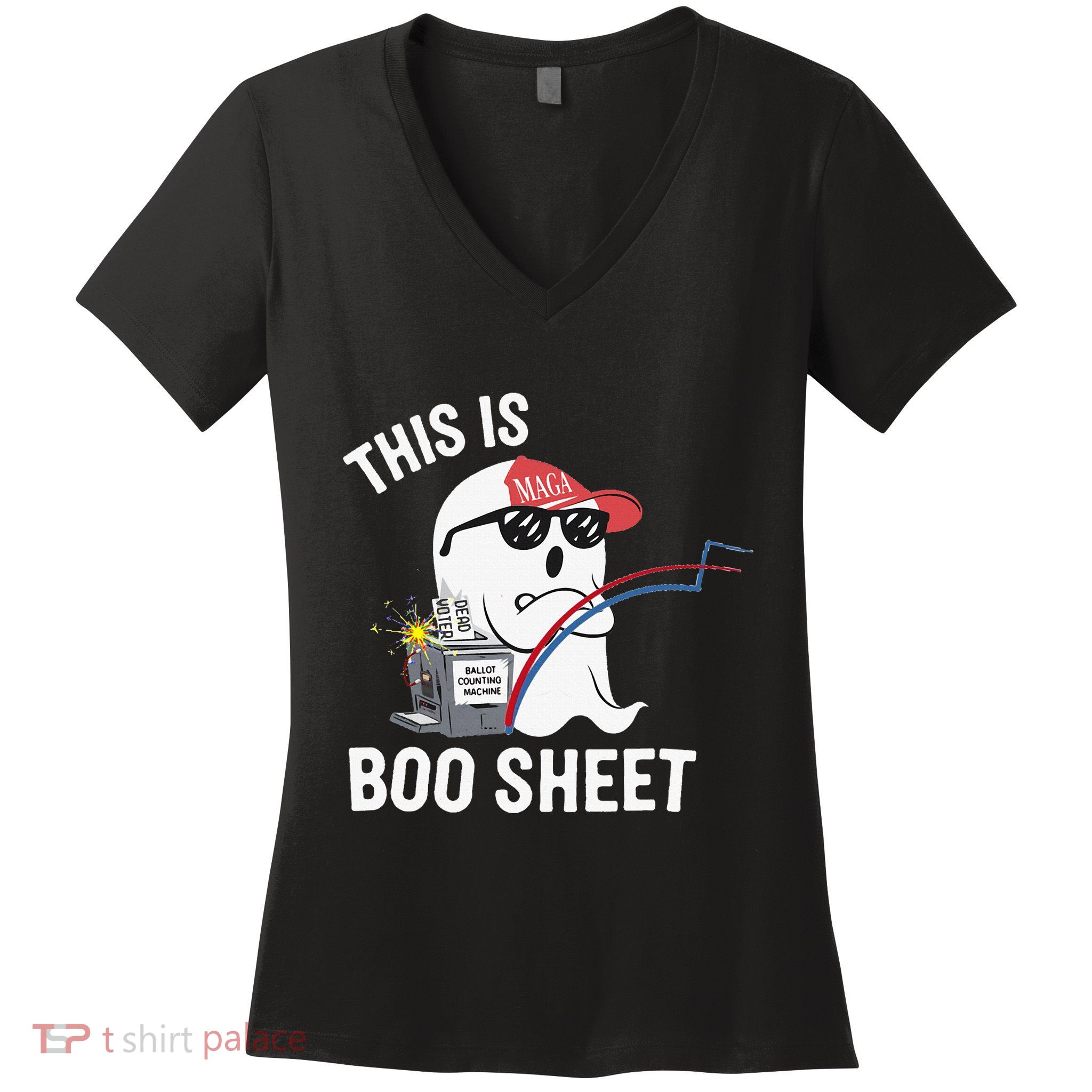 This Is Boo Sheet Election Day Ghost Of Trump Voter Women's V-Neck T-Shirt