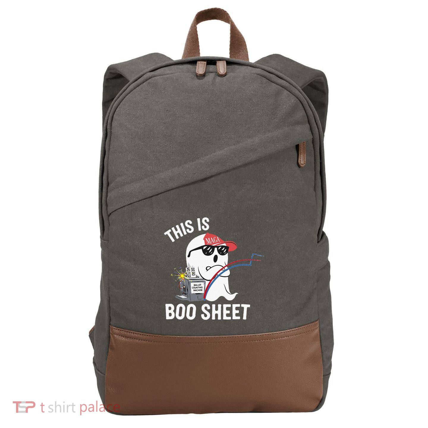 This Is Boo Sheet Election Day Ghost Of Trump Voter Cotton Canvas Backpack