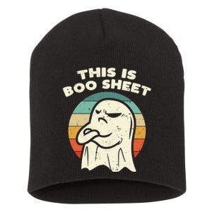 This Is Boo Sheet Ghost Retro Halloween Short Acrylic Beanie