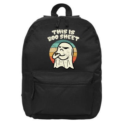 This Is Boo Sheet Ghost Retro Halloween Costume 16 in Basic Backpack