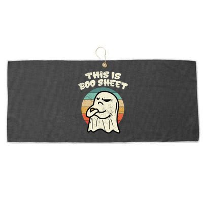 This Is Boo Sheet Ghost Retro Halloween Costume Large Microfiber Waffle Golf Towel