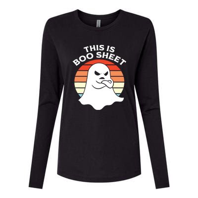 This Is Boo Sheet Ghost Retro Halloween Costume Womens Cotton Relaxed Long Sleeve T-Shirt