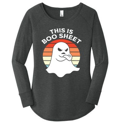 This Is Boo Sheet Ghost Retro Halloween Costume Women's Perfect Tri Tunic Long Sleeve Shirt